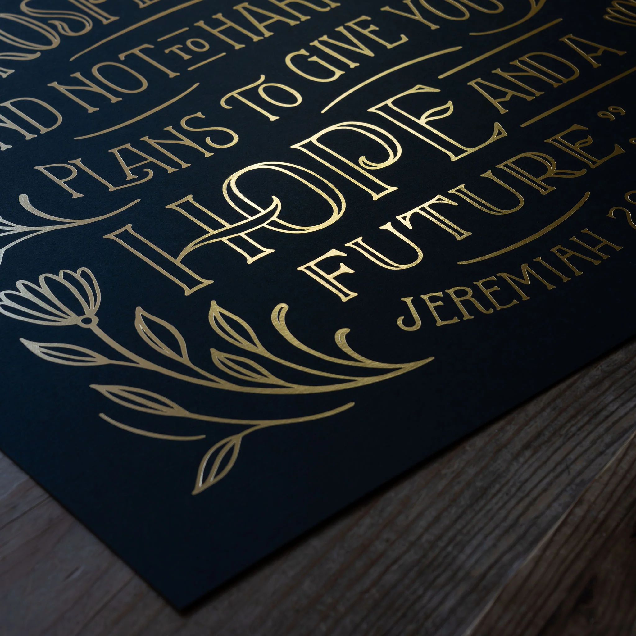 Hope and a Future (Jeremiah 29:11) - Gold/Black - Image 4