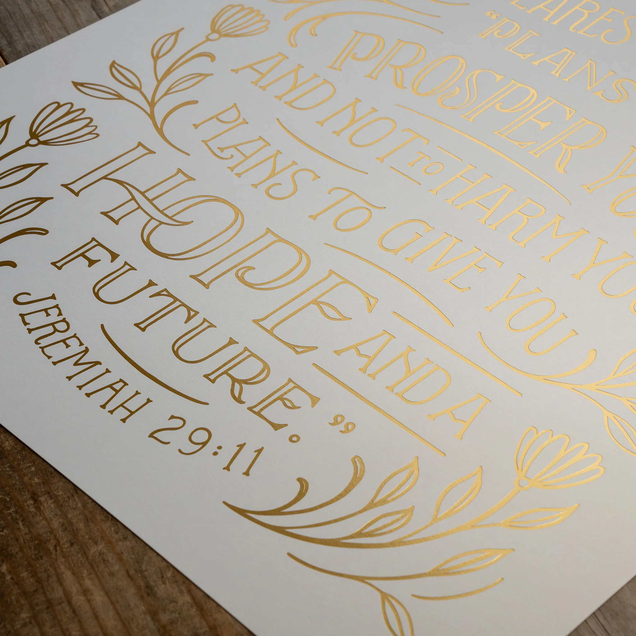 Hope and a Future (Jeremiah 29:11) - Gold/White - Image 4