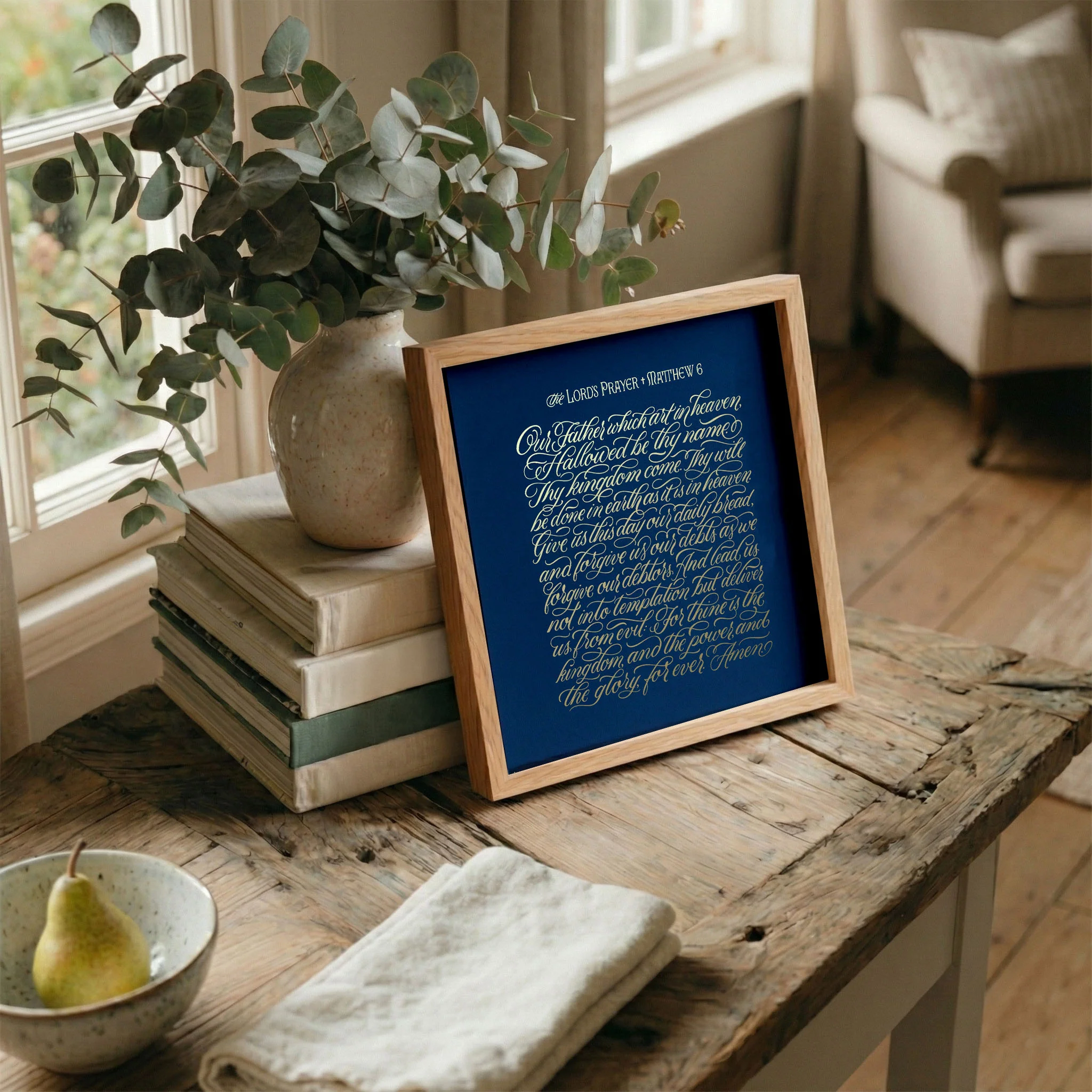 The Lord's Prayer - Gold on Blue - Image 7
